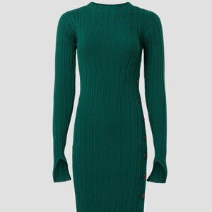 Adam Lippes Green Side Button Dress